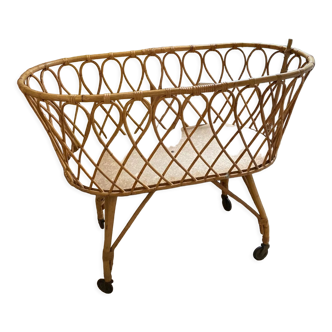 Vintage rattan crib