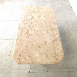 Table basse vintage en pierre fossile, 1970
