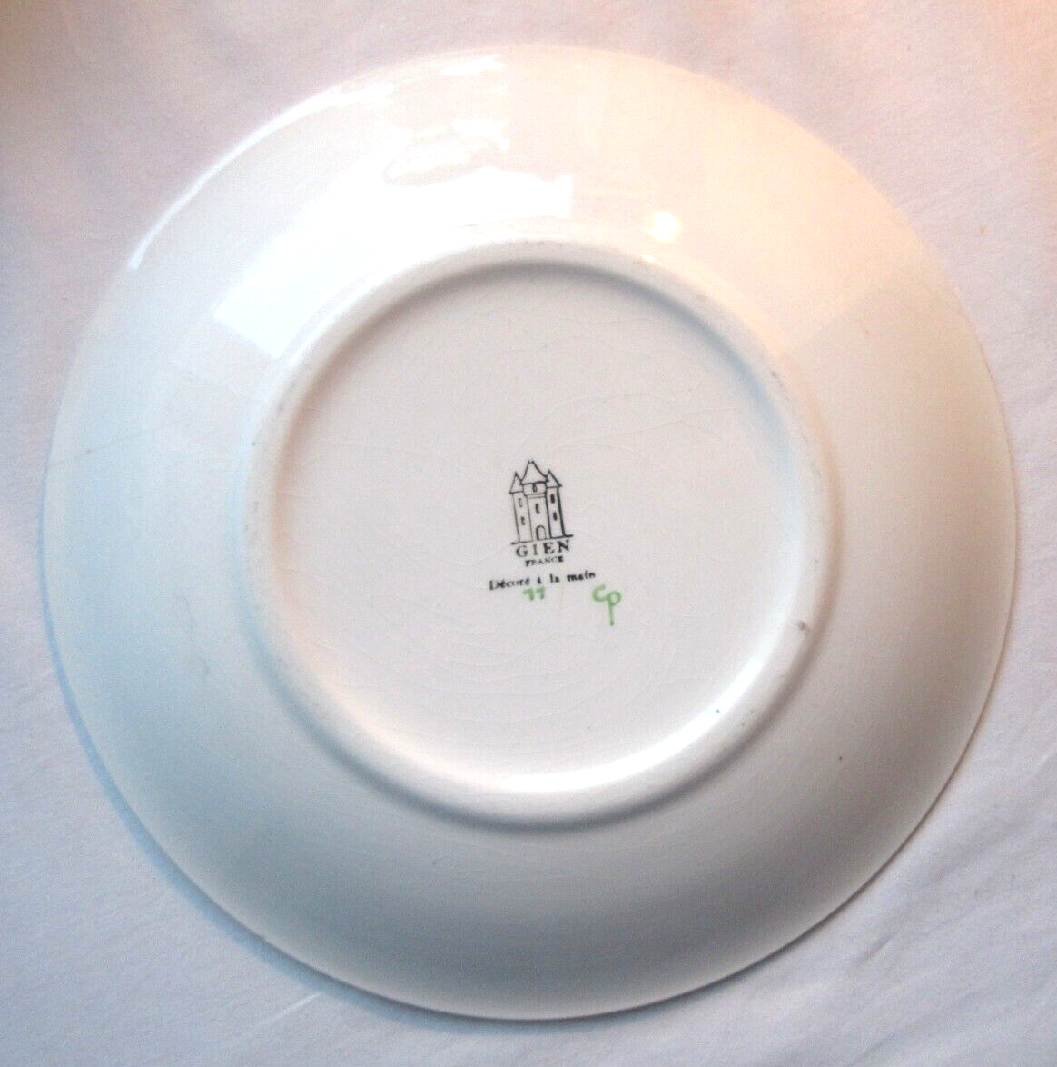 Game model plate signed gien, hunting birds, bustards