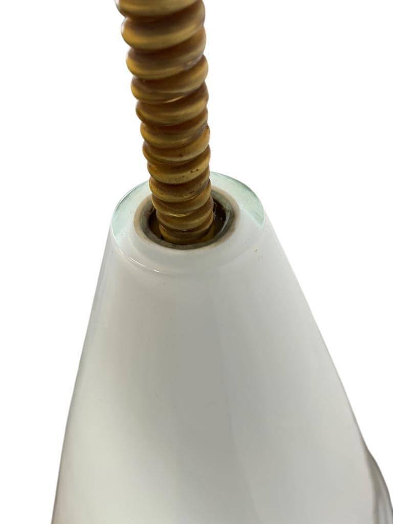 Vintage XL glass pendant light / cone / Renato Tosi for Leucos