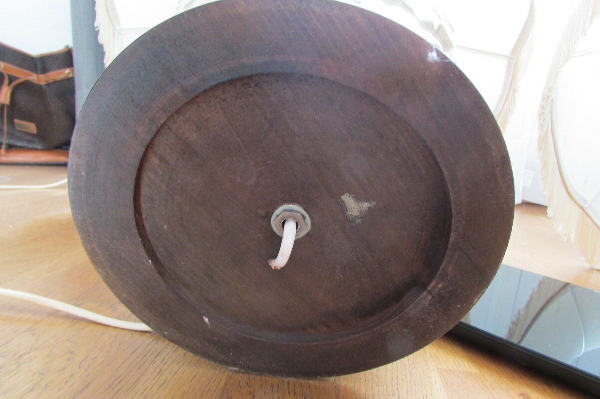 Pair of relief enameled porcelain lamps, Asian motif