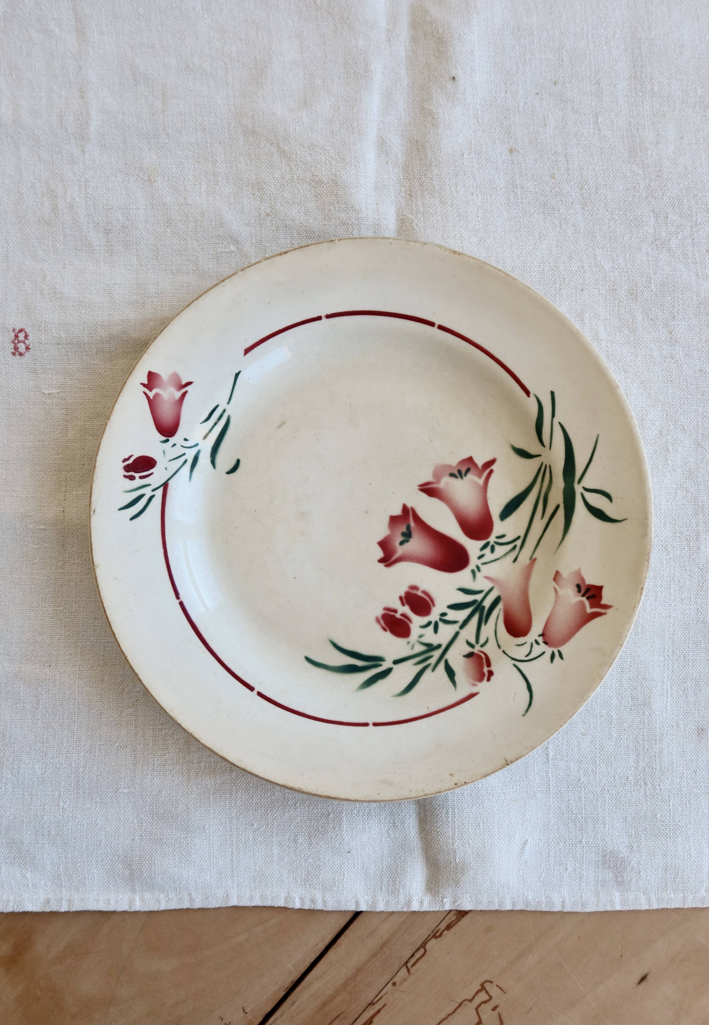 Vintage ironstone plate saint amandinoise saint amand model peg