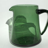 Pitcher glass blown mouth dark green