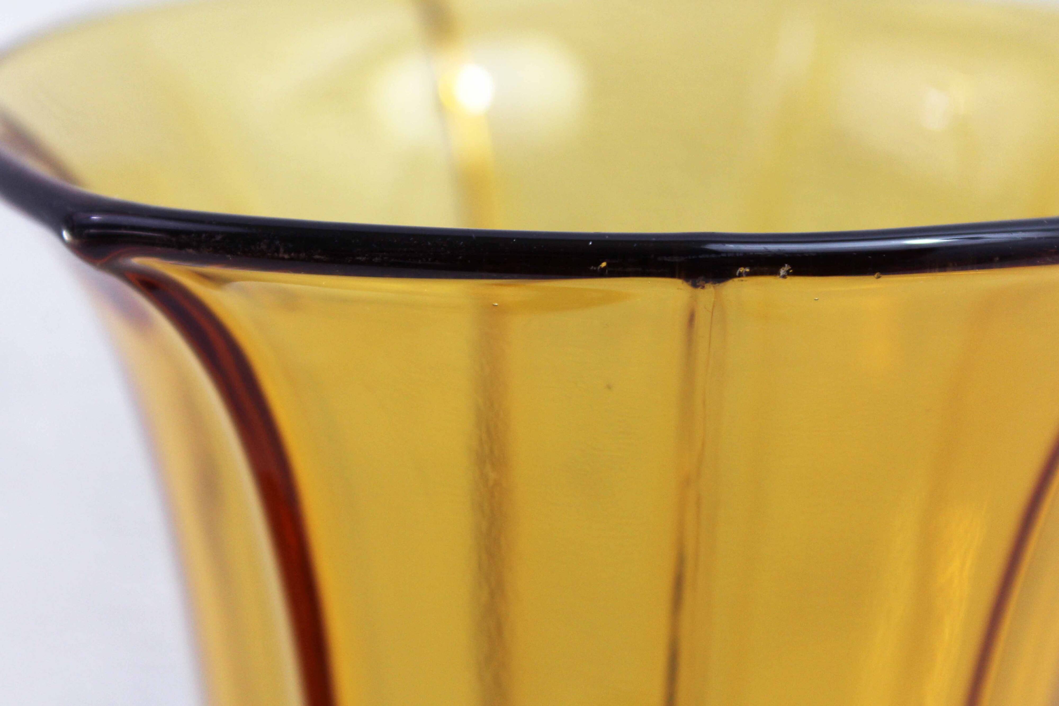 Art Deco amber glass vase 1930