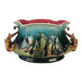 Planter in polychrome slip