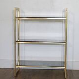Italian glass and gold metal shelf from Artelano 1970