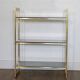 Italian glass and gold metal shelf from Artelano 1970