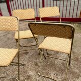 Set of 4 vintage folding chairs / 70's theater armchairs