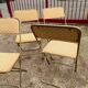 Set of 4 vintage folding chairs / 70's theater armchairs