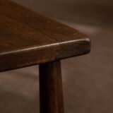 Vintage Oak Nesting Tables (Set of 3) – Rustic Modernist Side Tables, 1970s