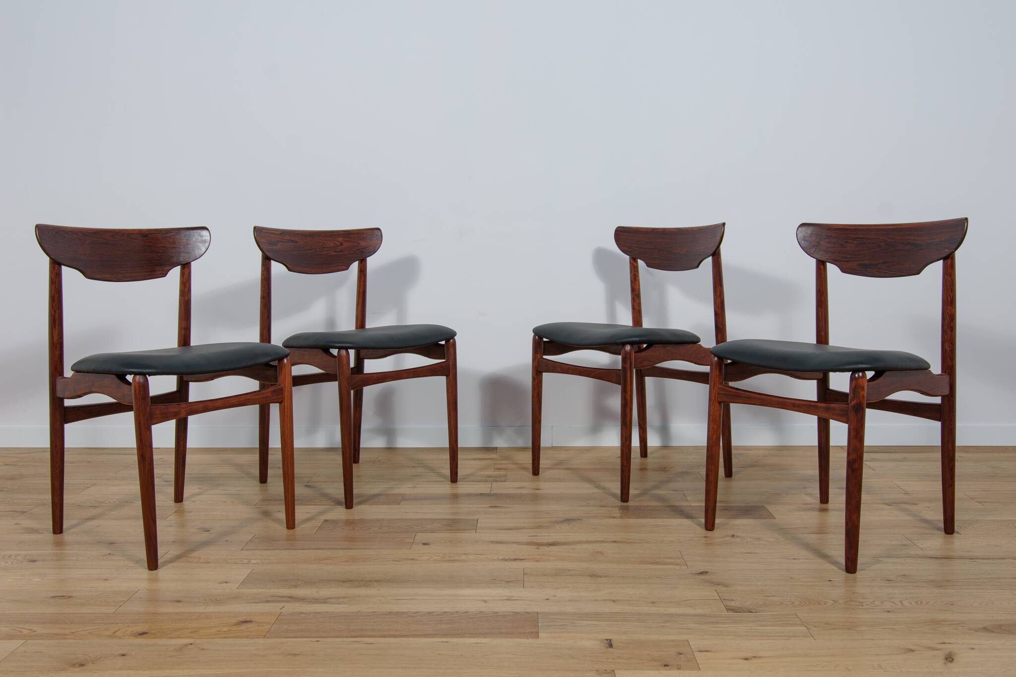 Chaises mid-century en palissandre, danemark, set de 4