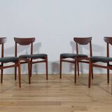 Chaises mid-century en palissandre, danemark, set de 4