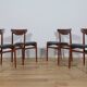 Chaises mid-century en palissandre, danemark, set de 4