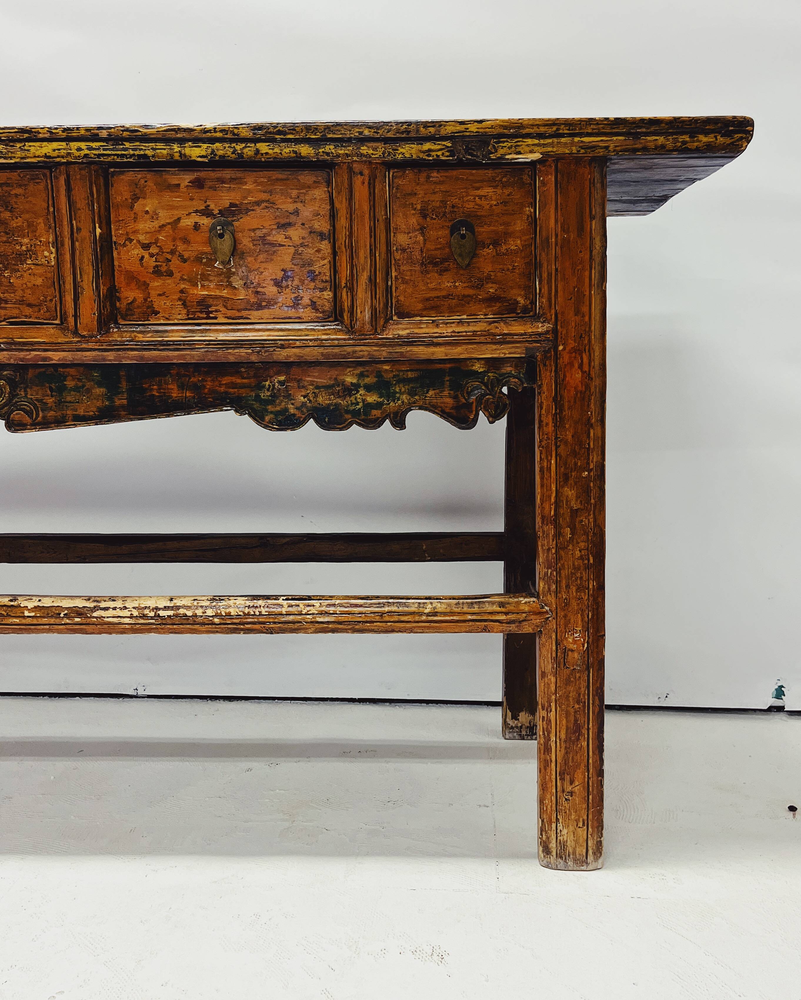 table console en bois ancien