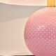 Pastel pink polka dot spherical table lamp, ceramic, brass, Studio Paf Milano, 1970.