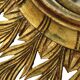 Grand miroir en bois rare en forme de soleil avec finition en feuille d'or XL 86 cm