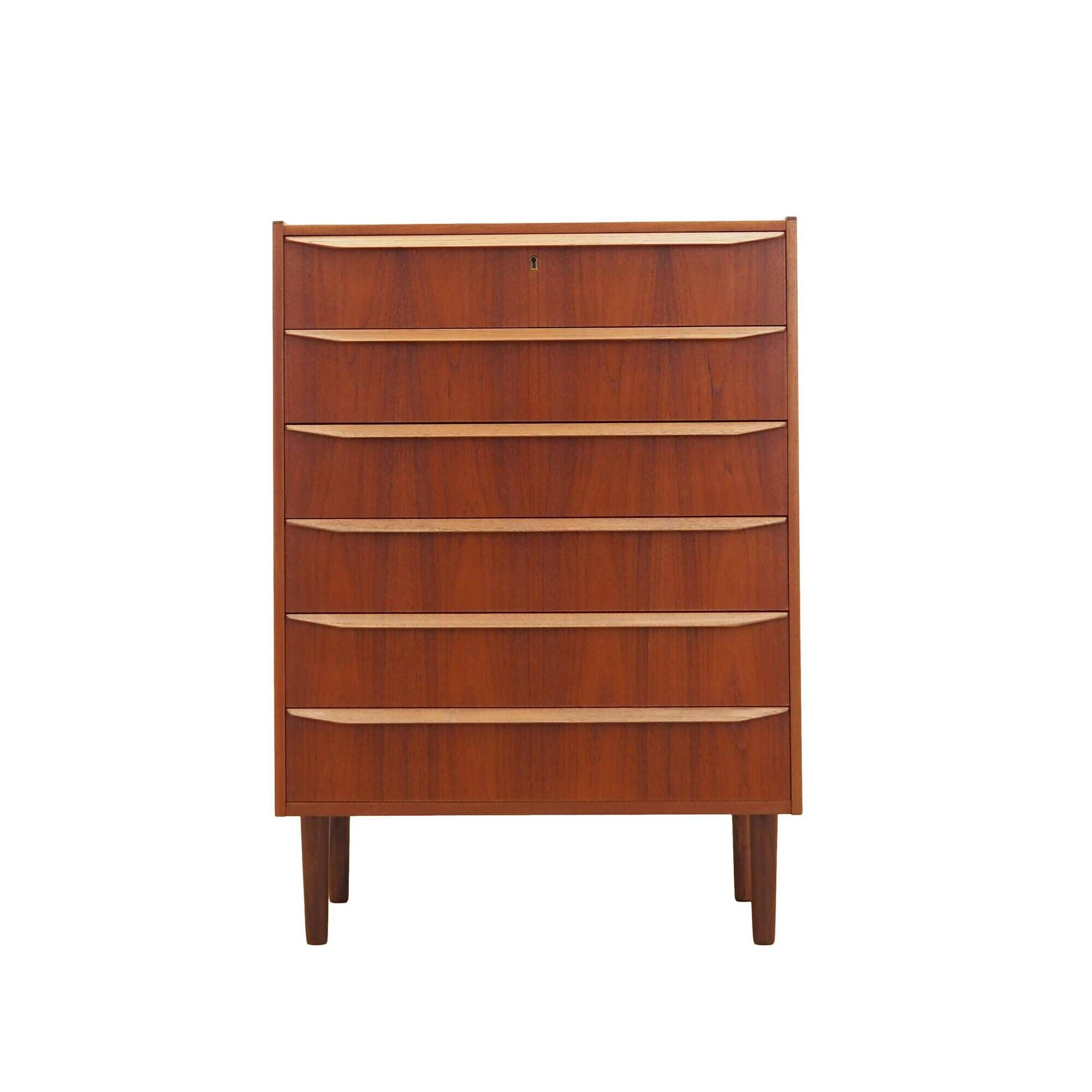 Danish teak tallboy chest of drawers from the 1960s