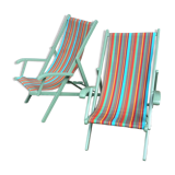 Long chairs of the 60 years green (pair)