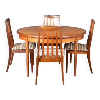 Retro Teak GPlan 1960s Fresco DRetro Teak GPlan 1960s Fining Table & 4 Four Chairs By Victor Wilkins