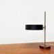 Mid-century minimalist table lamp with a teak veneer base, 1960s.