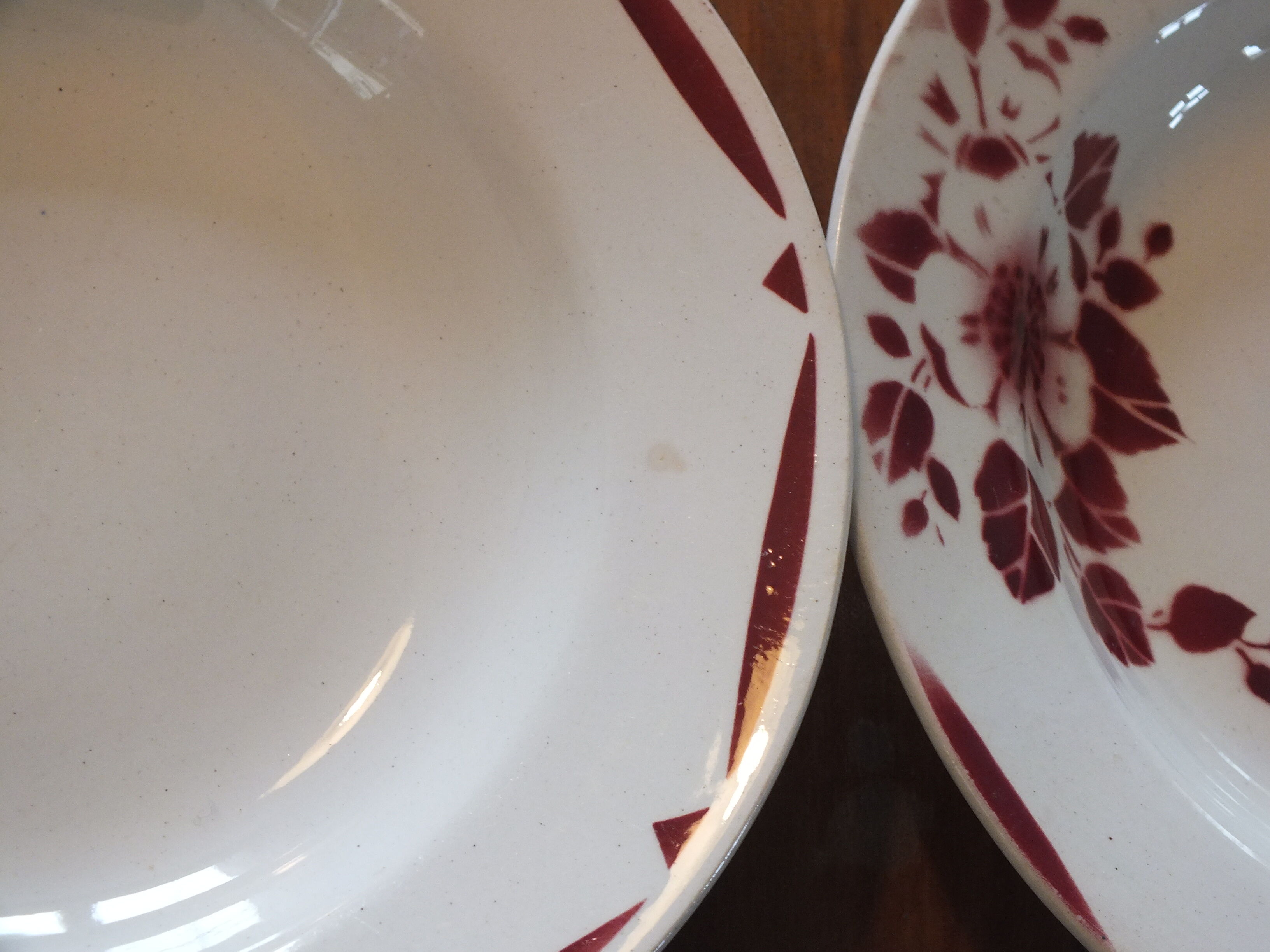 6 Hollow plates of the 40s decoration Flowers - Saint Amand Terre de Fer