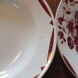 6 Hollow plates of the 40s decoration Flowers - Saint Amand Terre de Fer