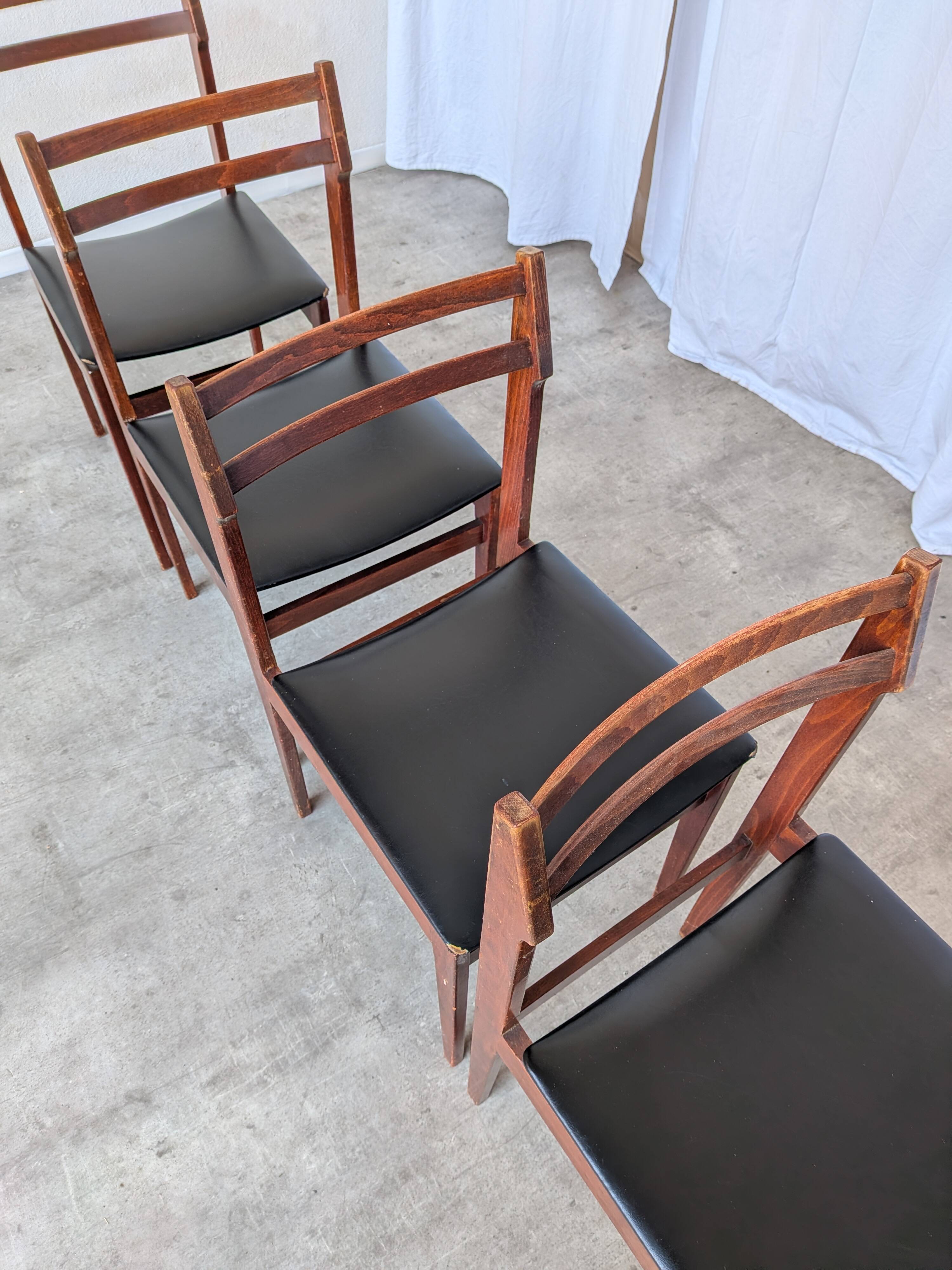 Chaises de salle à manger vintage stol kamnik : années 1970, style scandinave moderne, ensemble de 4