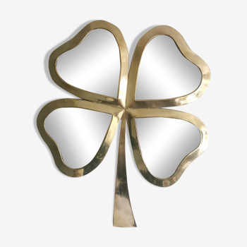 Brass clover mirror 36x42cm