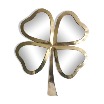 Brass clover mirror 36x42cm
