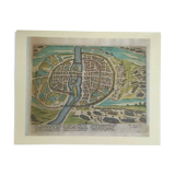 Historic map of Paris in 1590
