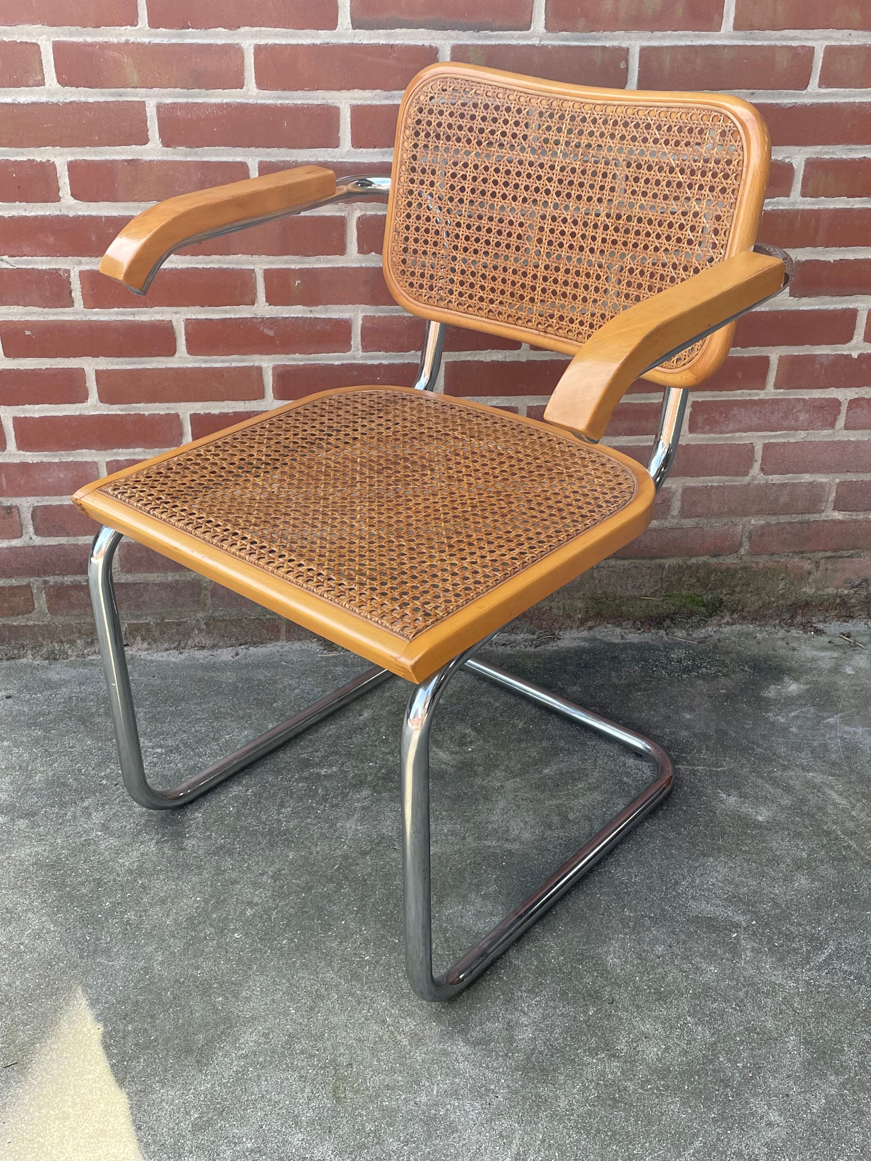 Chair model Cesca by Marcel Breuer with armrests B64