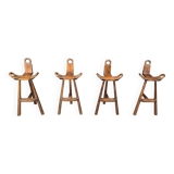 Mid century brutalist bar stools - set of 4, 1960s