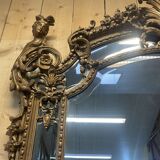 Large Louis XV style mirror with side panels, late 19th century