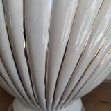 Ceramic and gold metal shell lamp base - vintage