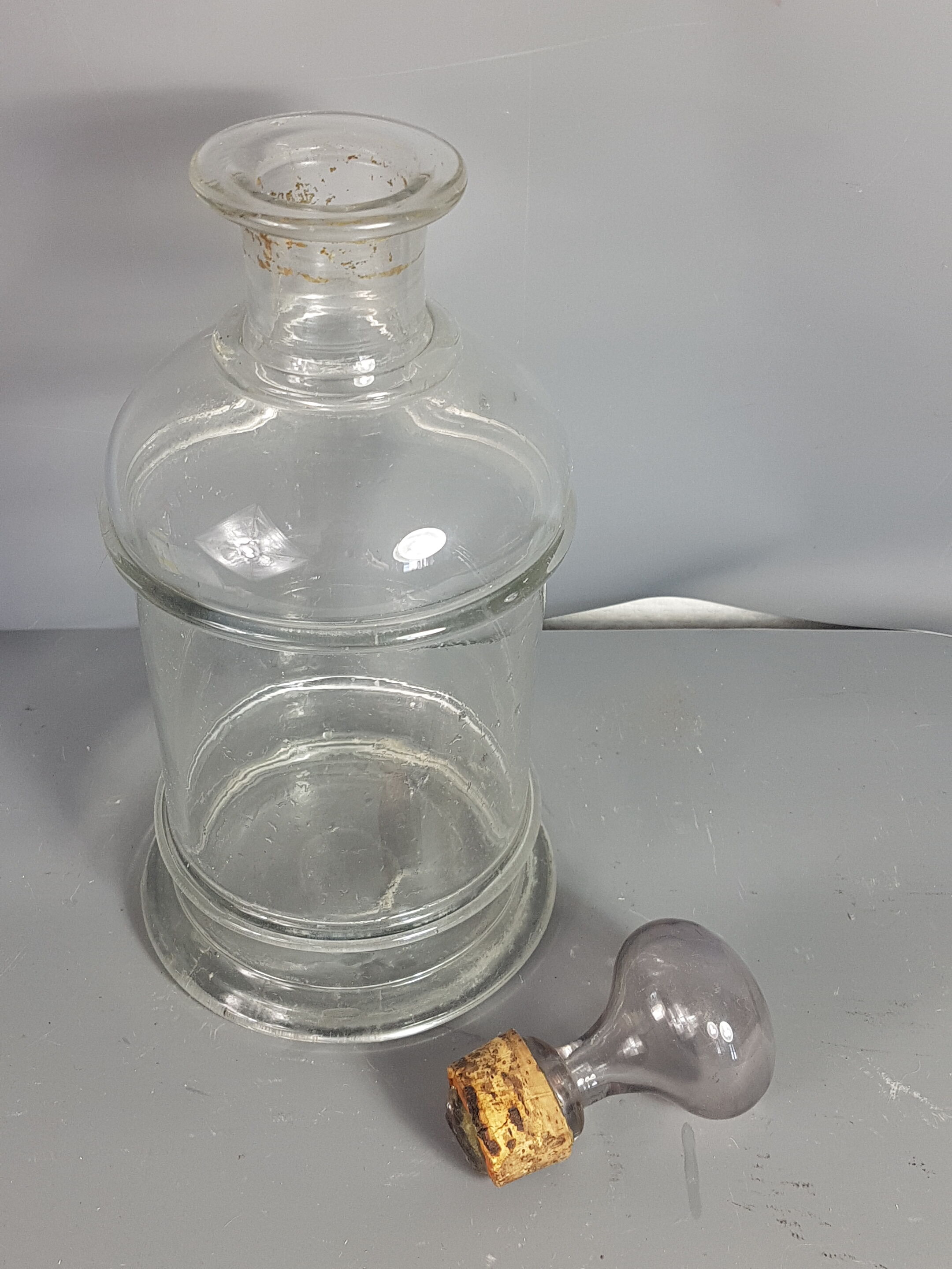 Old bottle of 19th century blown glass