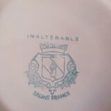 6 flat plates in pink earthenware by Salins