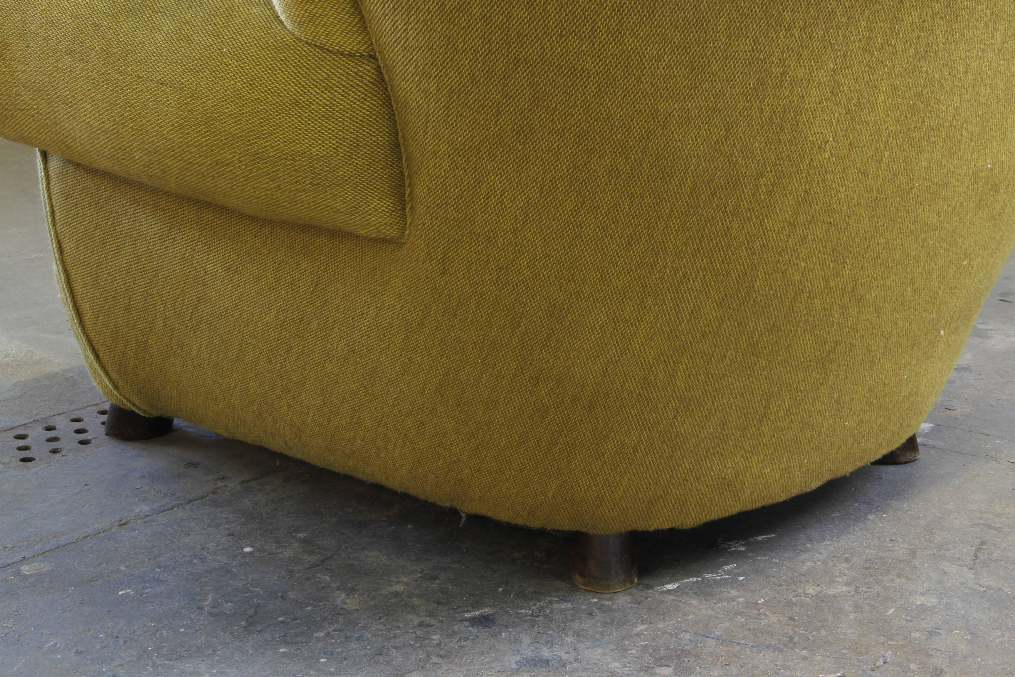Vintage iconic large upholstered lounge / easy chair from Denmark 1930s