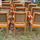 13 Louis XV style armchairs in olive green velvet
