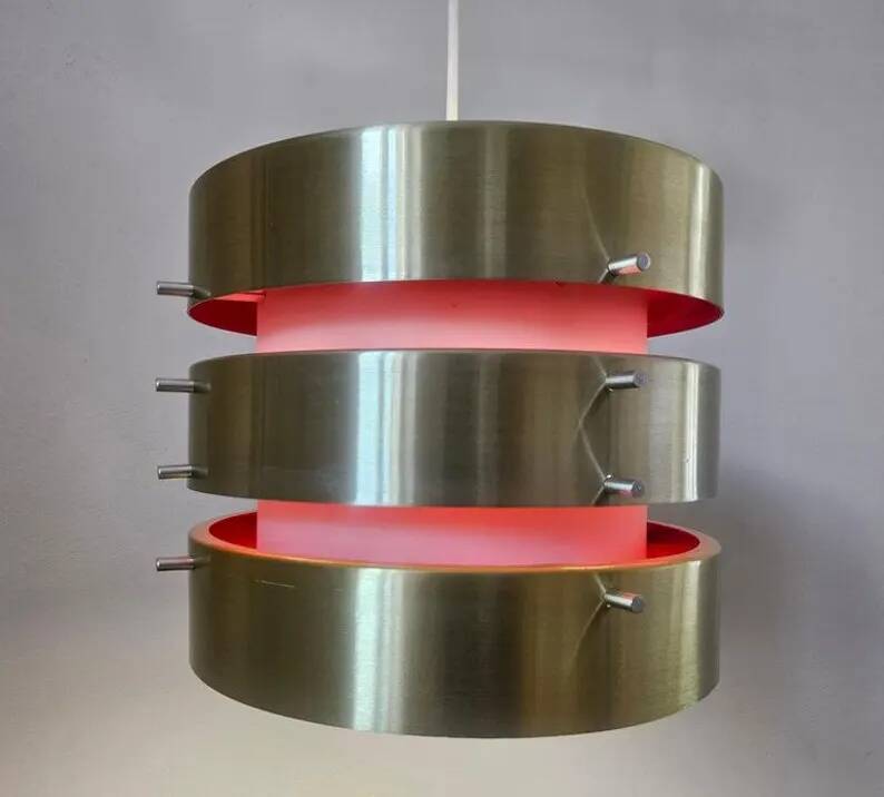 Rare Midcentury Pendant in style of Jo Hammerborg, Denmark, 1970s
