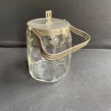 Seau à biscuits cristal taillé et métal argenté – Art déco