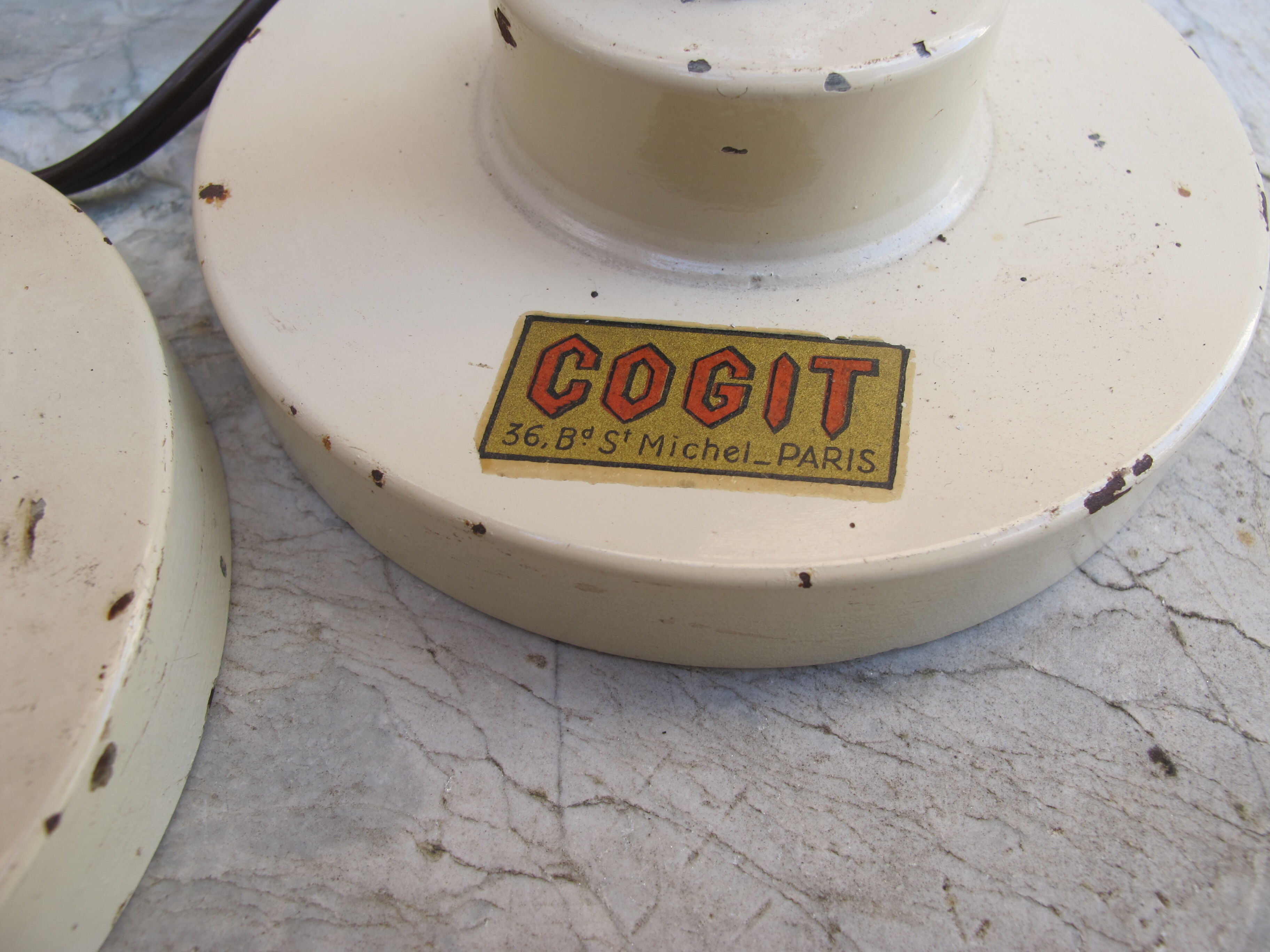 Cogit pair of vintage lamps, workshop, loft, lab, 1950s/60s