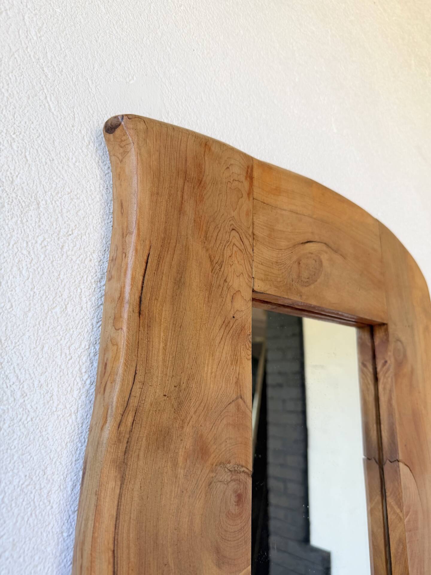 Brutalist organic mirror wood 1960s