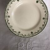 Dish on piedouche earthenware, vintage BHV crockery