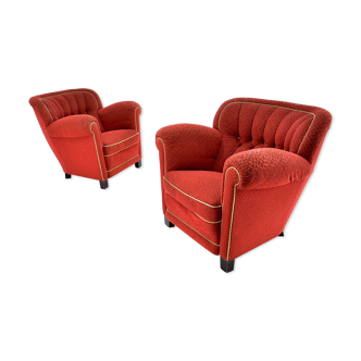 Set of two design art deco,club armchairs, 1930s