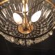 Crystal and brass basket chandelier