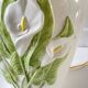 Lampe italienne fleurs d'arum vintage