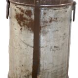 Metal stool with teak seat