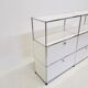 Meuble USM Haller blanc - Highboard avec 4 portes à trappe