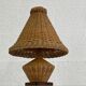 Lampe en osier et bois années 50