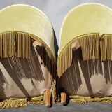 Pair of green toad armchairs